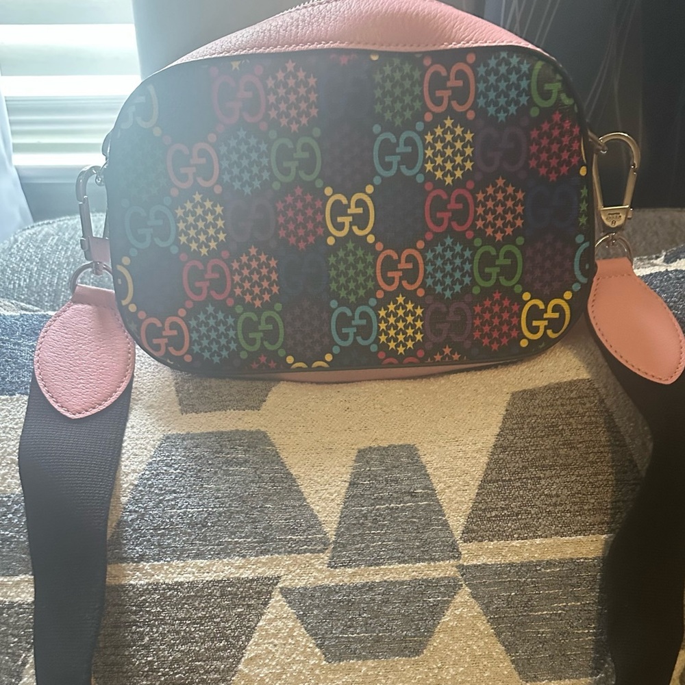 Gucci Multicolor Crossbody Bag with Pink Accents